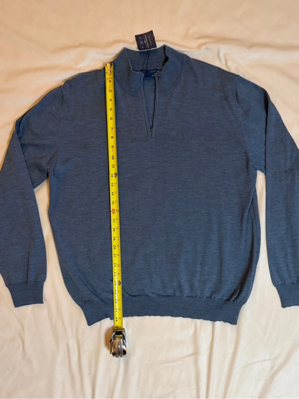 Joseph & Lyman Men’s XXL 100% Extra Fine Merino Wool Quarter Zip Sweater Italy N